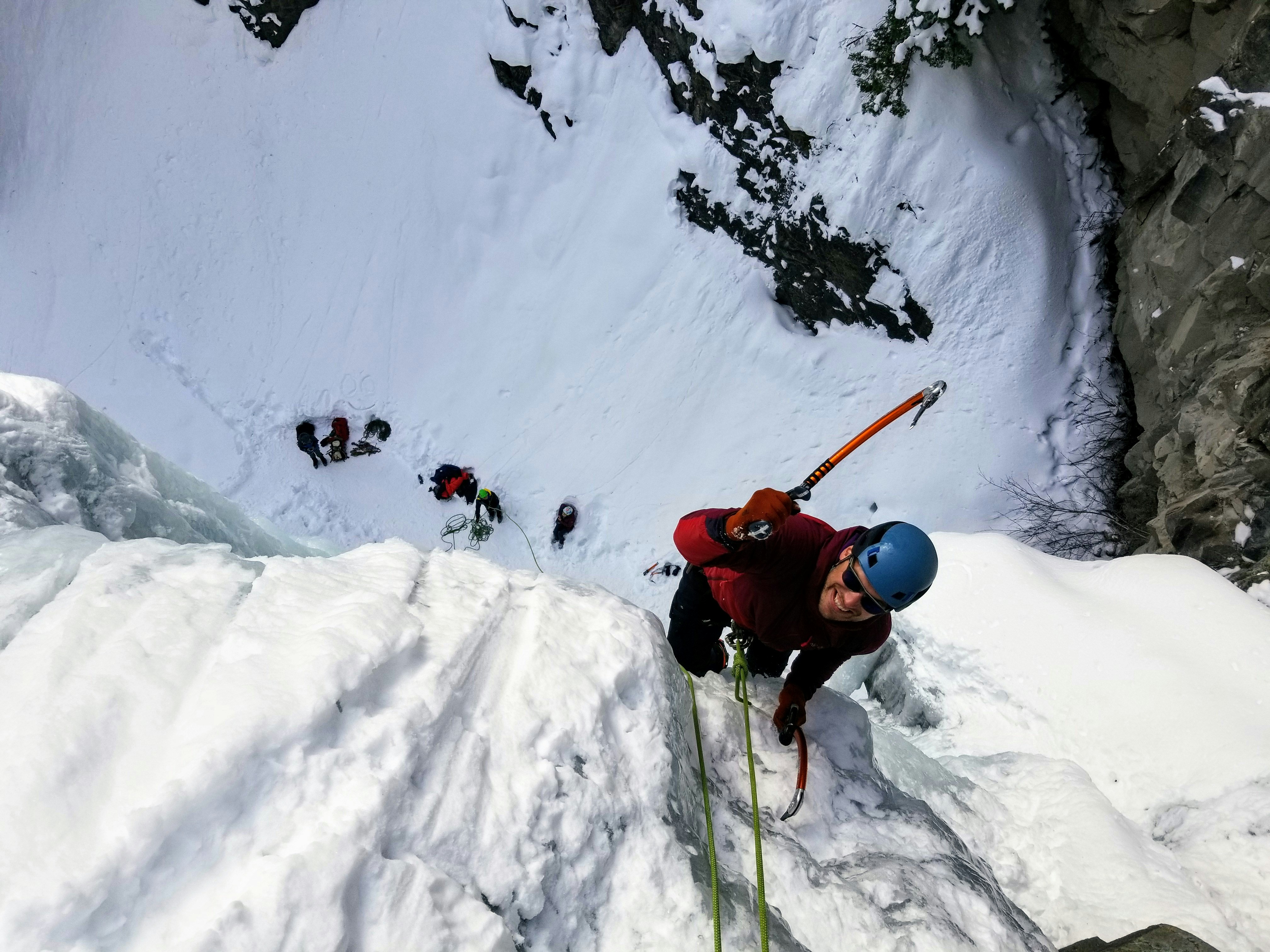 Ice climbing with friends